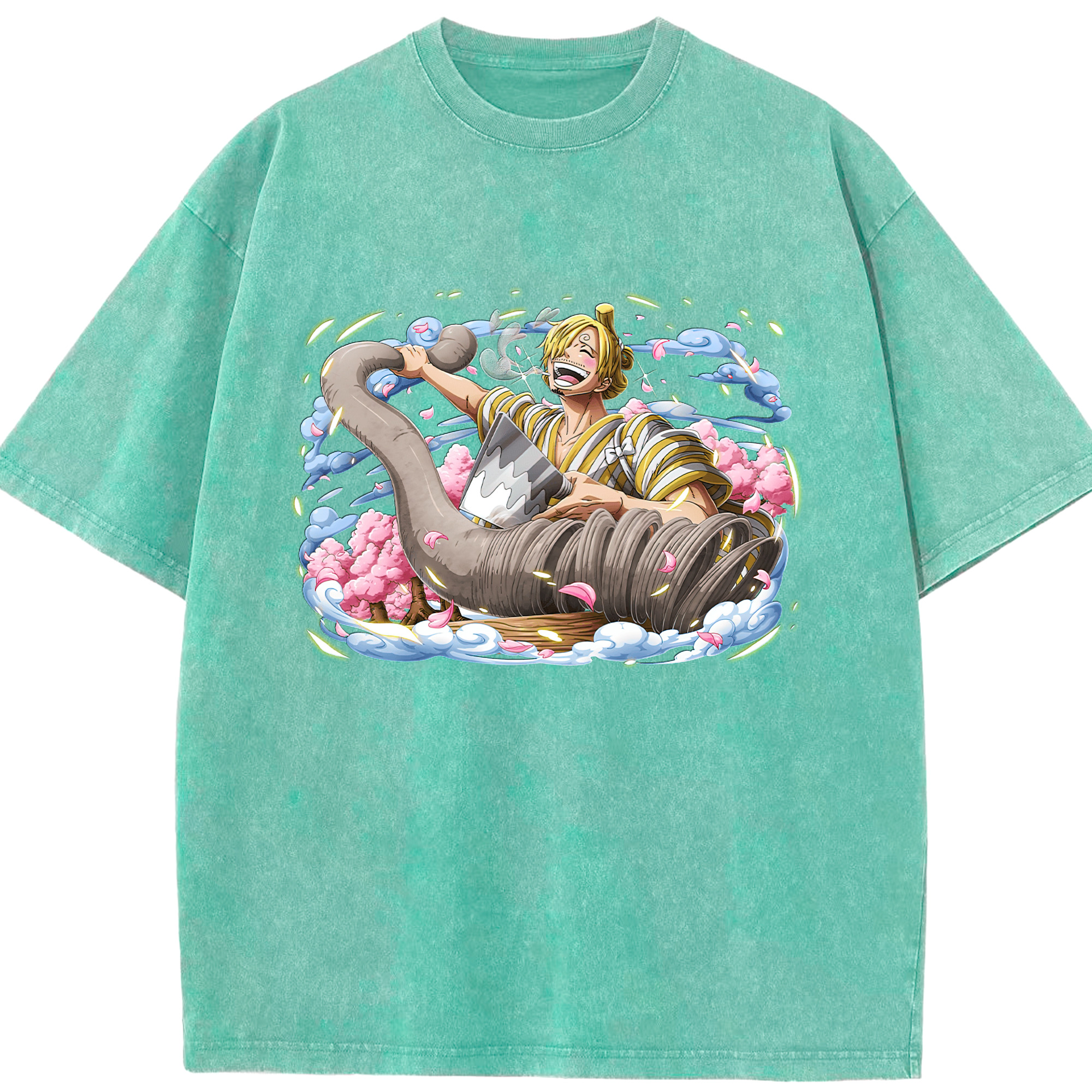 ワンピース サンジ ONE PIECE Sanji 綿100% ヴィンテージ風 半袖Tシャツ（フロントプリント）